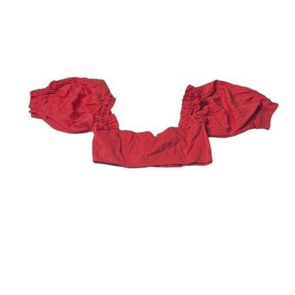 WeWoreWhat Solid Obe Ruby Coco Crop Top‎ Blouse L… - image 13